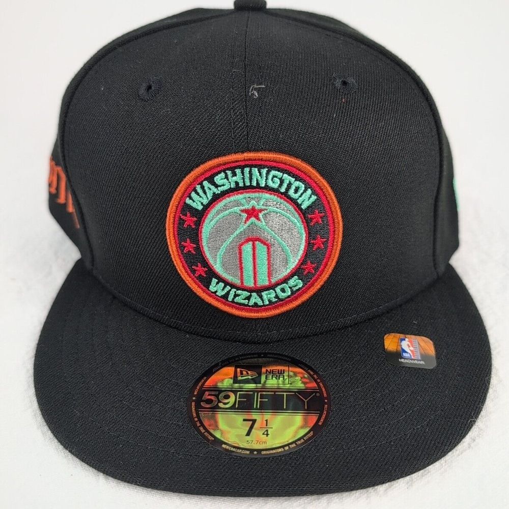 NEW ERA 5950 59FIFTY FITTED HAT WASHINGTON WIZARDS DMV SIDE PATCH CAP SIZE 7-1/4
